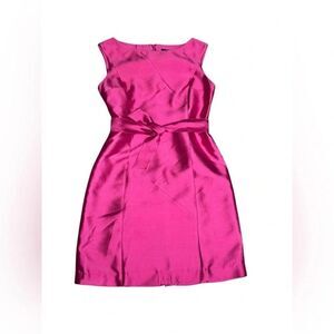 RICKIE FREEMAN TERI JON silk & wool pink fit & flare sleeveless mini dress sz 6
